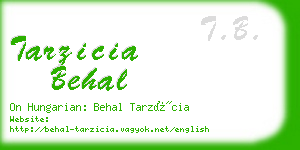 tarzicia behal business card